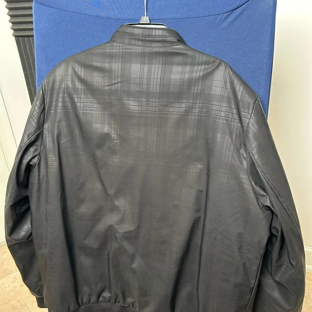 Pavini Men’s‎ Black Faux Leather Bomber Jacket Size 3XL